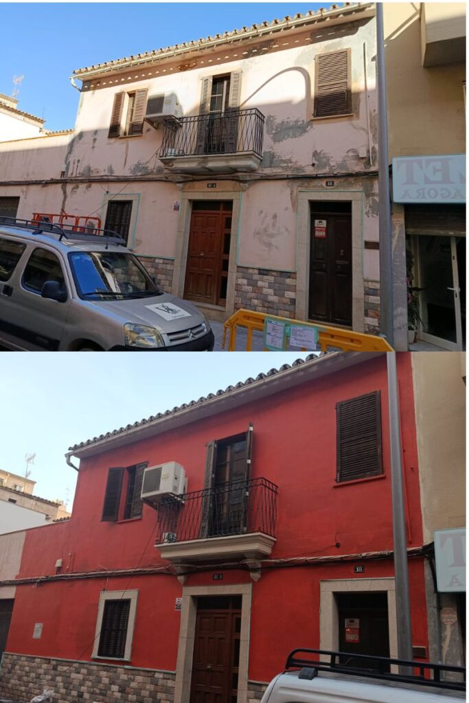 Pintura de fachadas antes y desppues